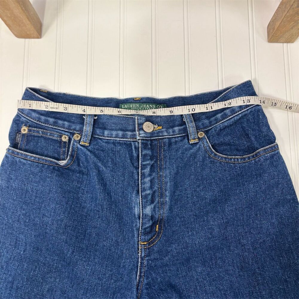 Lauren Jeans Co. Women's Petite High-Rise Straight Leg Jeans Blue - Picture 9 of 12